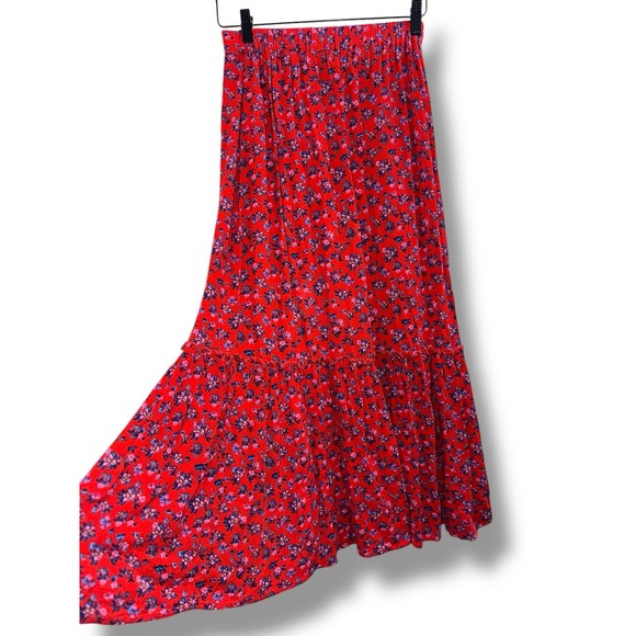 Band of Gypsies Floral Boho Maxi Festival Skirt Slit & Button Front Size XS - Picture 6 of 6